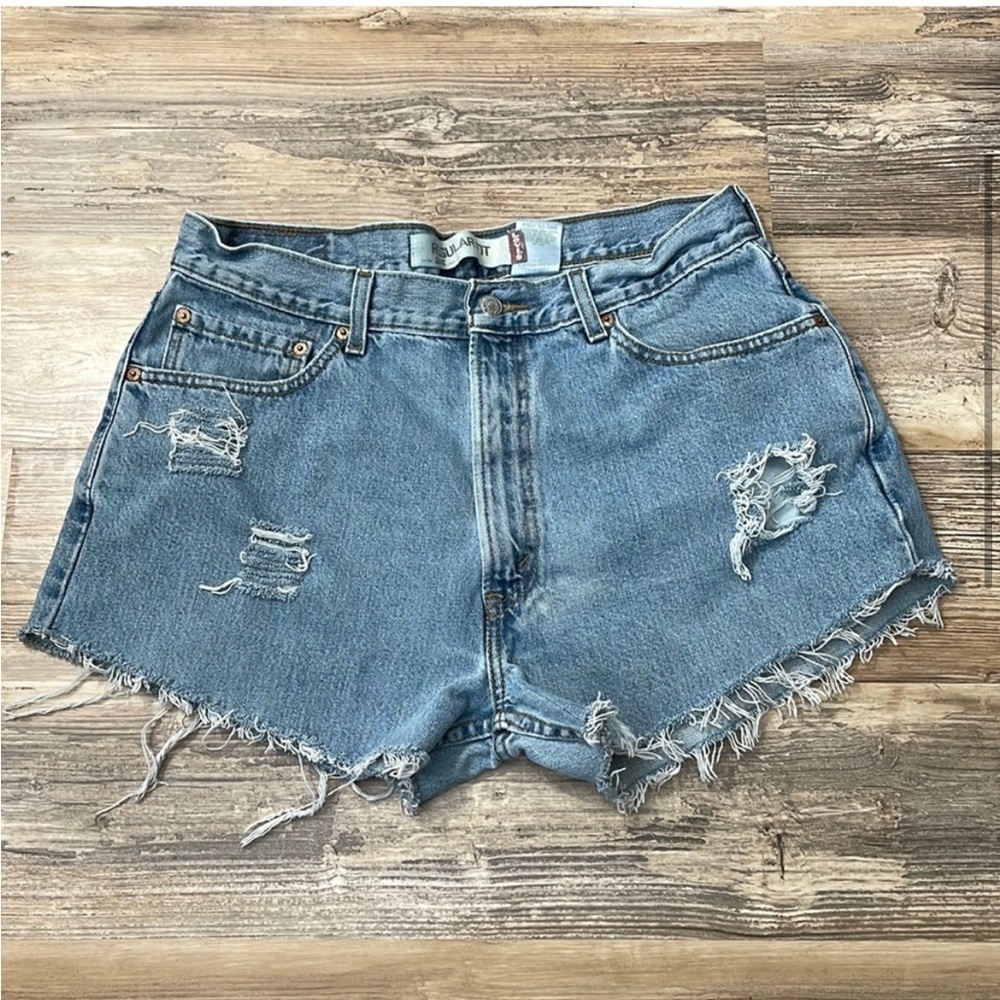 Levi’s Vintage Cutoff Denim Shorts Custom Distressed 36" Medium